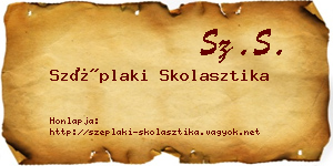 Széplaki Skolasztika névjegykártya